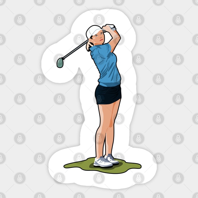 Women's golfer Sticker by Womens Art Store